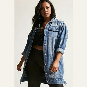 Forever 21 Plus Jean Jacket (midi length)